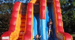 20' Fire N' Ice 2 Height Double Lane Slide - 2hp