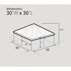 30x30 White Top West Coast Frame Tent