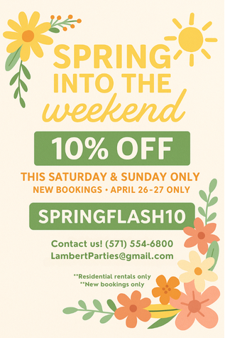 SPRINGFLASH10 NEW BOOKINGS ONLY APRIL 26 27 RESIDENTIAL RENTALS Deals