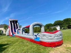 27' Double Lane Volcano Slide w/ Slip'n Slide - 2hp, 1.5hp 2720Double20Lane20Volcano20Slide20w20Slipn20Slide202 17424 1 27' Double Lane Volcano Slide w/ Slip'n Slide - 2hp, 1.5hp