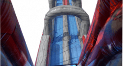 7d58e3 5bb1b1a5efc04ff0a7de2cd10c834ca7mv2 1635285568 27' Double Lane Volcano Slide w/ Slip'n Slide - 2hp, 1.5hp