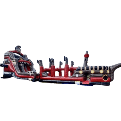 22' Double Lane Caribbean Pirate Slide w/ Slip'n Slide 2pcs 