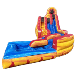 20' Fire N' Ice 2 Height Double Lane Slide - 2hp