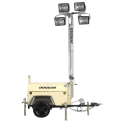 Portable light tower with diesel generator