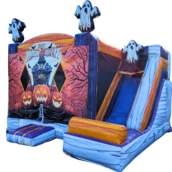Spooky20Halloween20White20Backdrop 1742309910 -NEW FALL 2024- Spooky Halloween Bounce House Combo - 2hp
