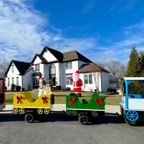 Tractor Pulled Trackless Train christmas